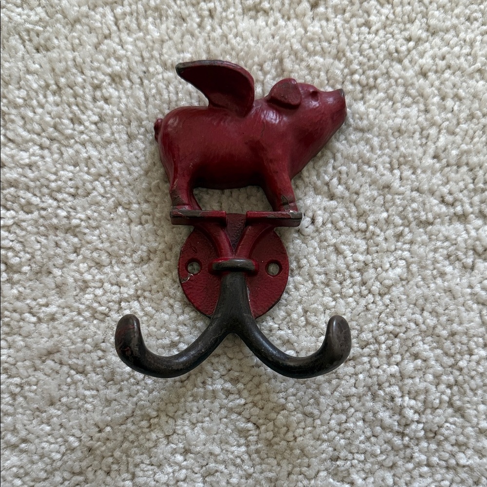 Red Flying Pig Wall Hook